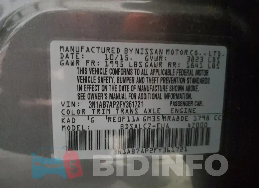 3N1AB7AP2FY361721 Photo# 12