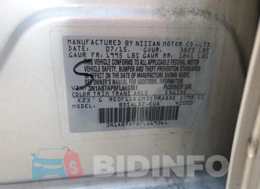 3N1AB7AP8FL669361 Photo# 12