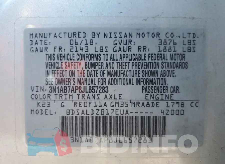 3N1AB7AP8JL657283 Photo# 13
