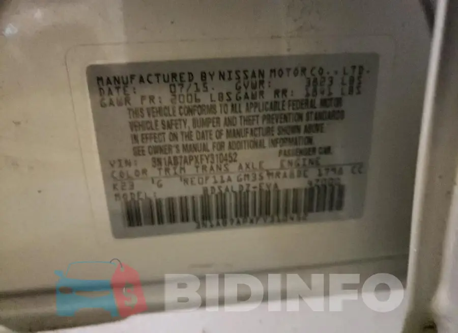 3N1AB7APXFY310452 Photo# 10