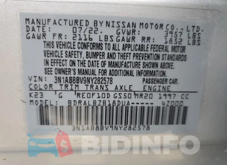3N1AB8BV9NY282578 Photo# 13