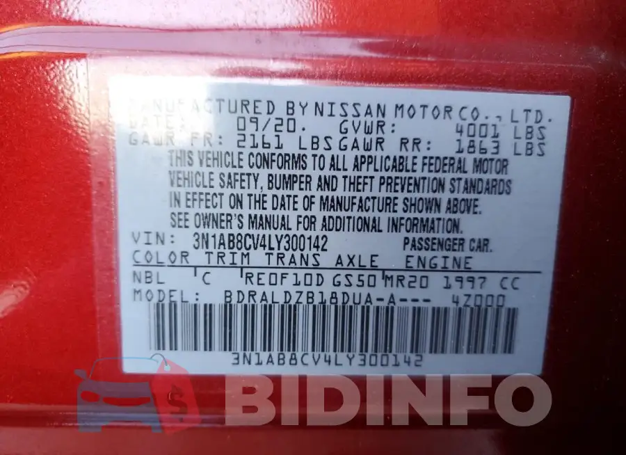 3N1AB8CV4LY300142 Photo# 12