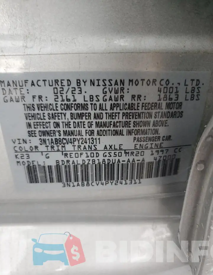 3N1AB8CV4PY241311 Photo# 12