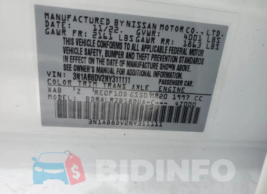 3N1AB8DV2NY311111 Photo# 12