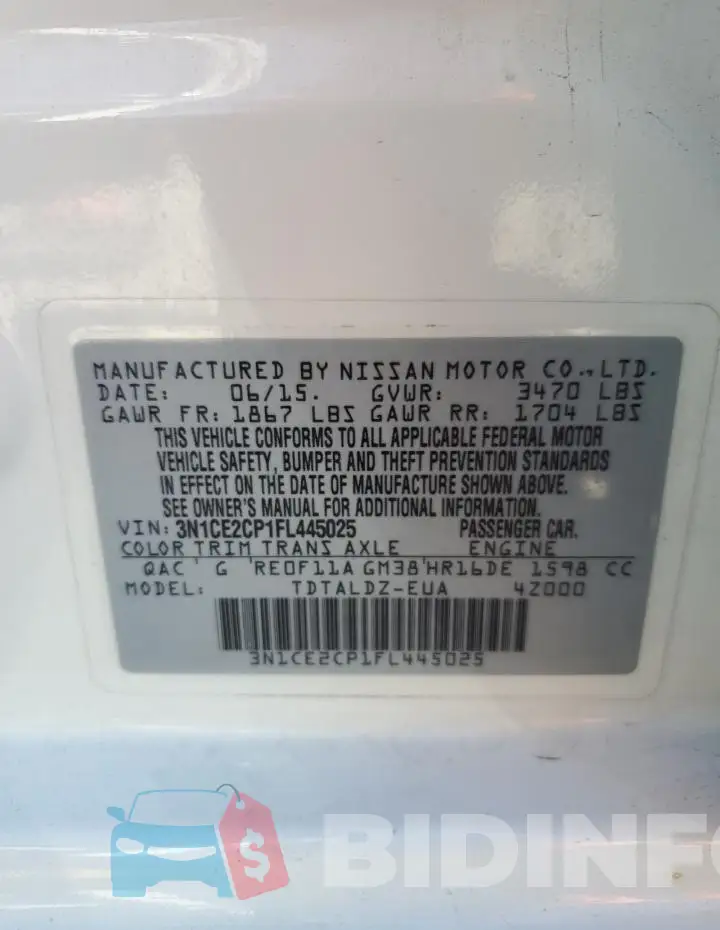 3N1CE2CP1FL445025 Photo# 13