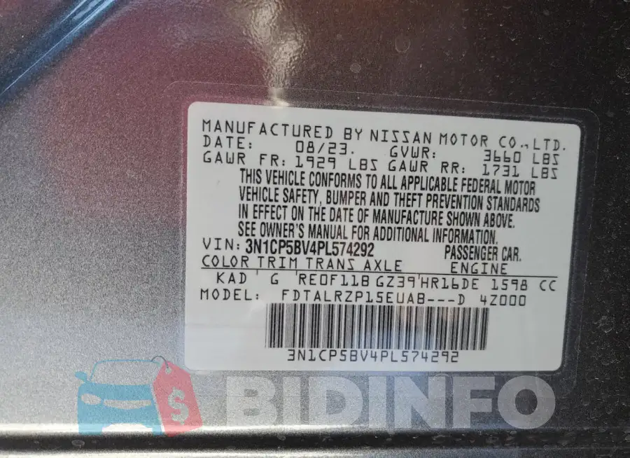 3N1CP5BV4PL574292 Photo# 13