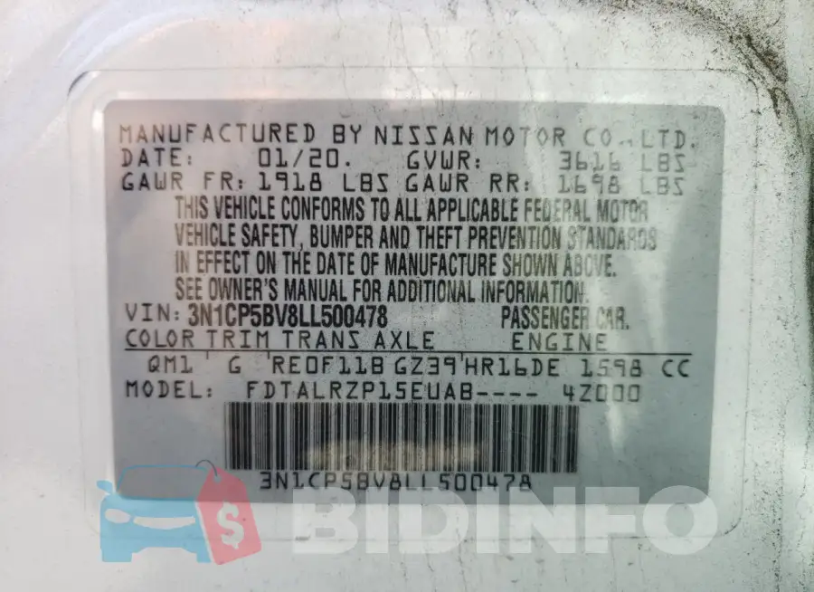 3N1CP5BV8LL500478 Photo# 13