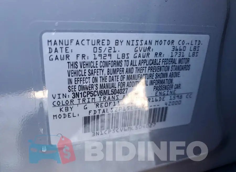 3N1CP5CV6ML504027 Photo# 12