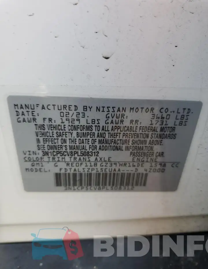 3N1CP5CV8PL508312 Photo# 13
