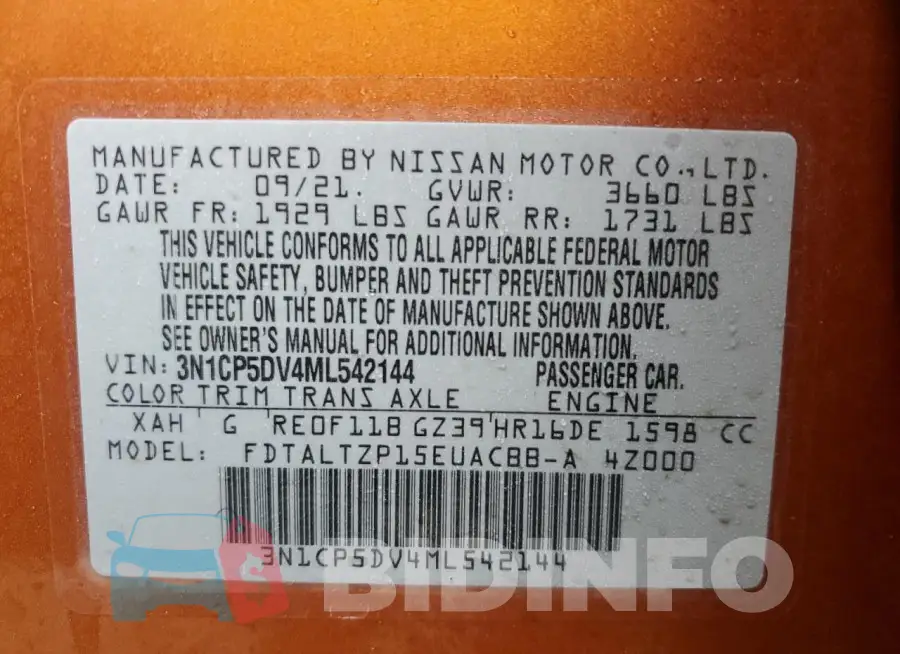 3N1CP5DV4ML542144 Photo# 12