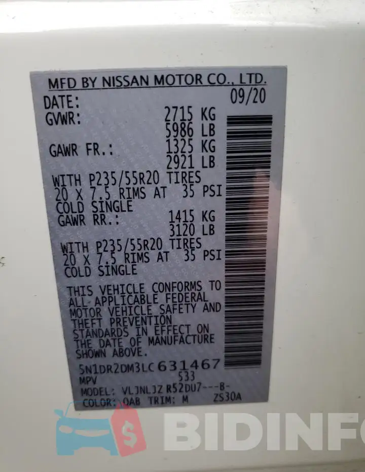 5N1DR2DM3LC631467 Photo# 13