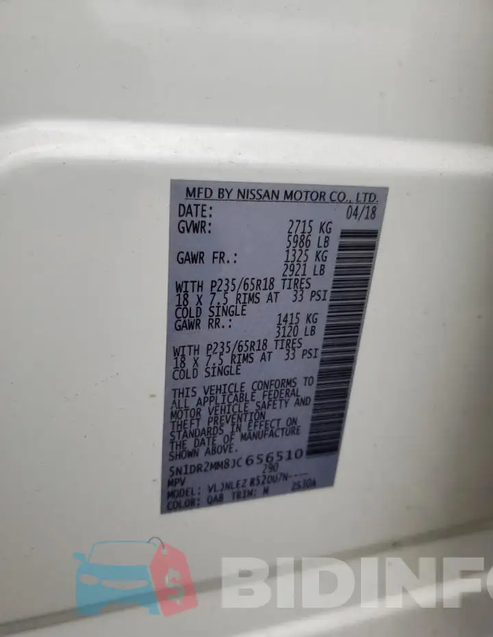 5N1DR2MM8JC656510 Photo# 13