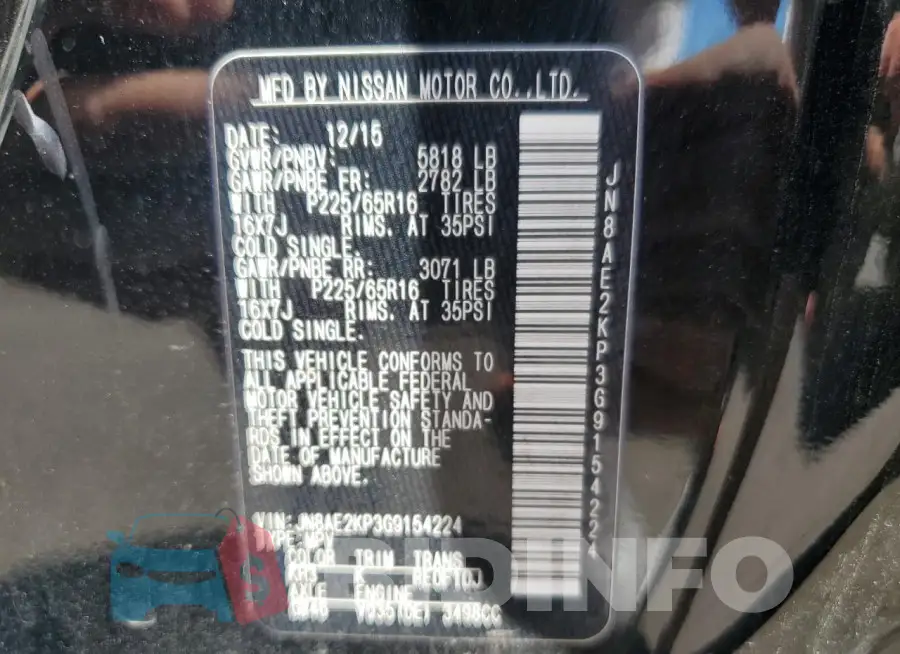 JN8AE2KP3G9154224 Photo# 13