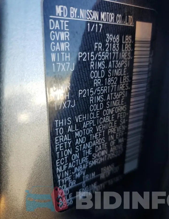 JN8AF5MR2HT705227 Photo# 12