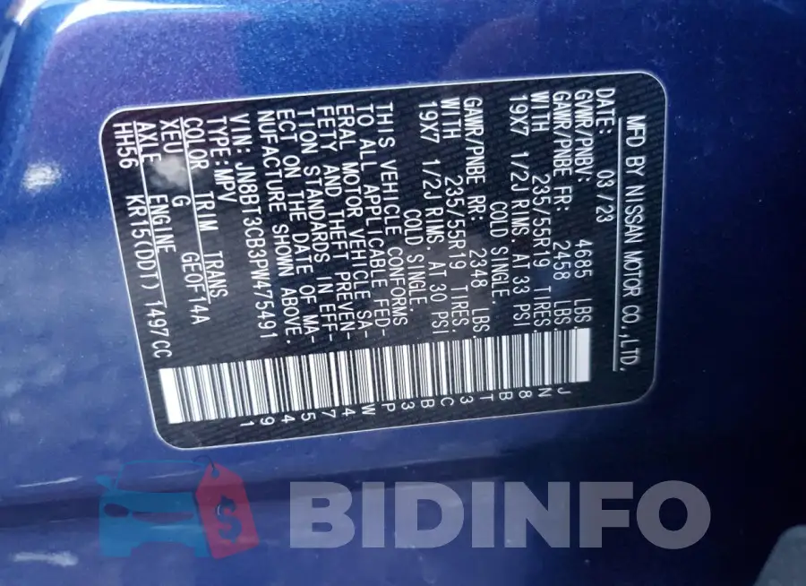 JN8BT3CB3PW475491 Photo# 13