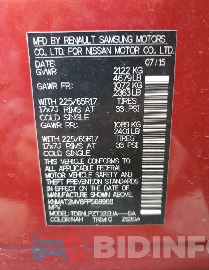 KNMAT2MV8FP589988 Photo# 12