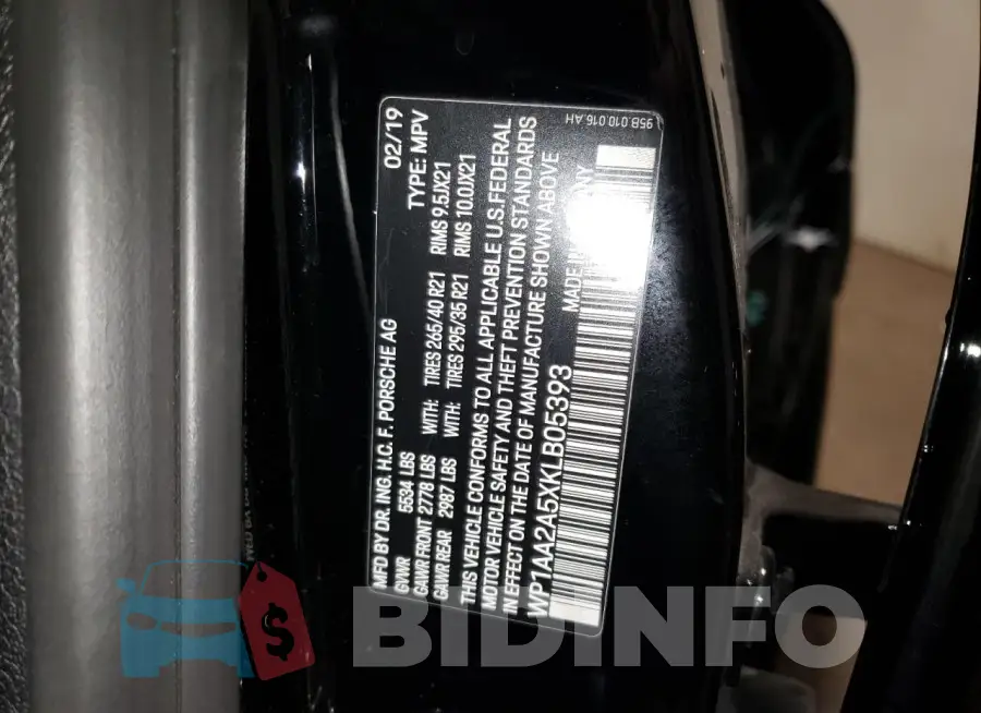 WP1AA2A5XKLB05393 Photo# 14