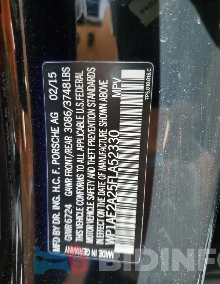 WP1AE2A25FLA52330 Photo# 12