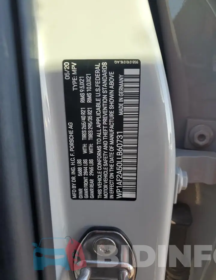 WP1AF2A50LLB60731 Photo# 14