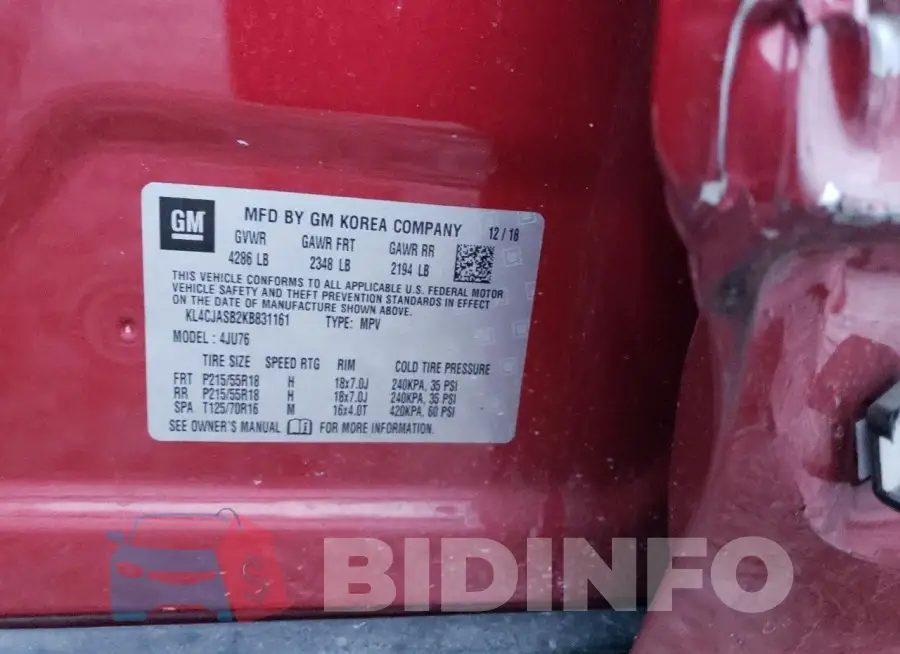 KL4CJASB2KB831161 Photo# 12