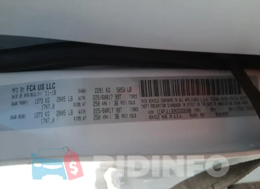 1C4PJLLB2KD333208 Photo# 10
