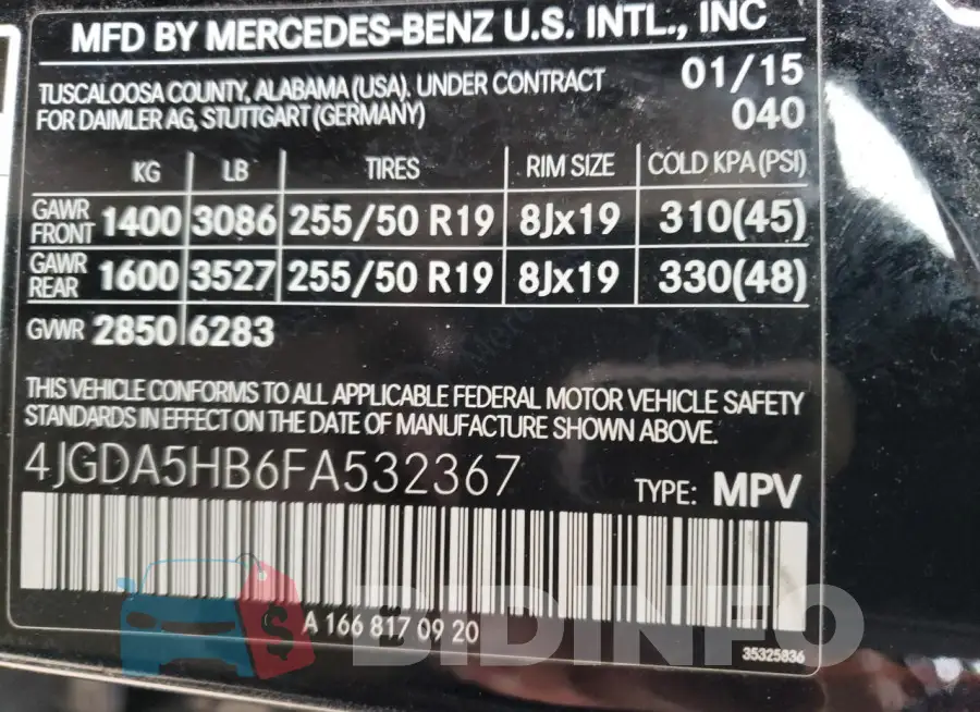 4JGDA5HB6FA532367 Photo# 12