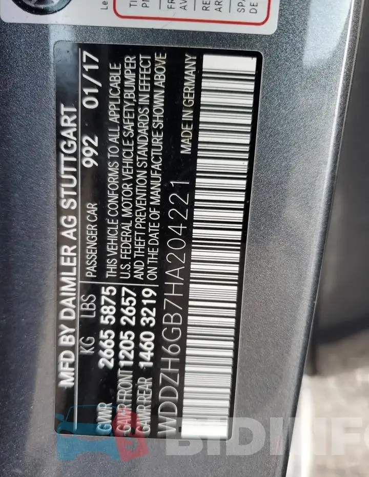 WDDZH6GB7HA204221 Photo# 12