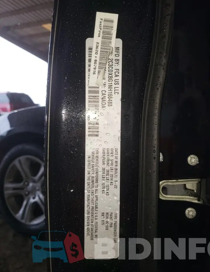 2C3CDXBG1NH166488 Photo# 12