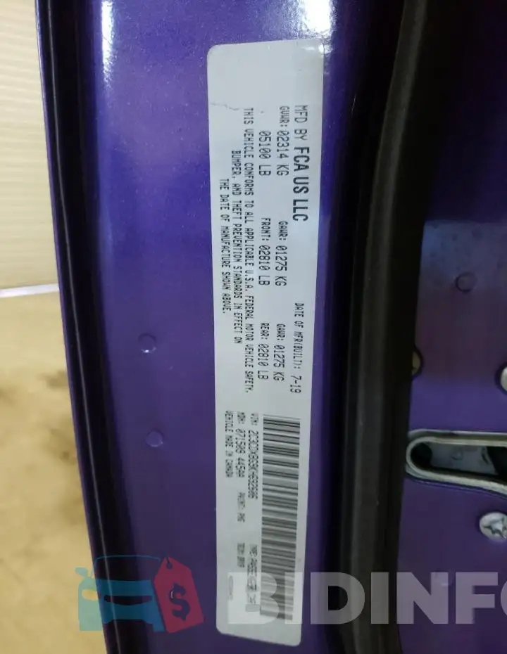 2C3CDXBG9KH692606 Photo# 12
