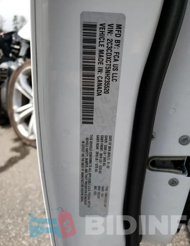 2C3CDXCT5NH235520 Photo# 12