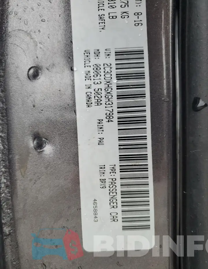 2C3CDXHGXGH317984 Photo# 12