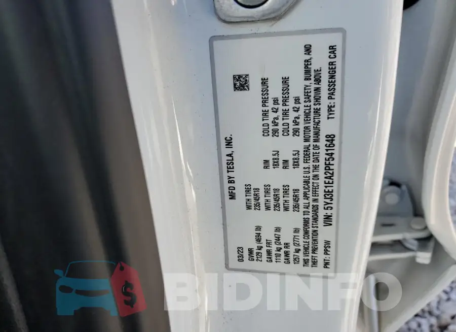 5YJ3E1EA2PF541648 Photo# 12