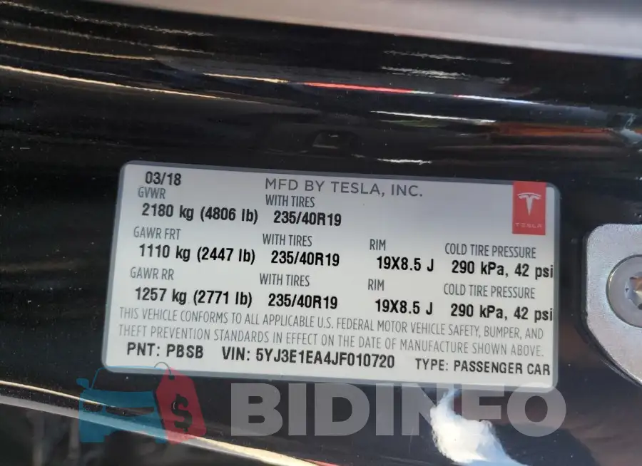 5YJ3E1EA4JF010720 Photo# 12