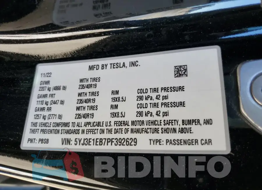 5YJ3E1EB7PF392629 Photo# 13