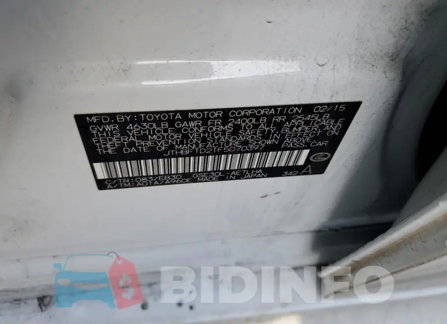 JTHBF1D21F5070397 Photo# 12