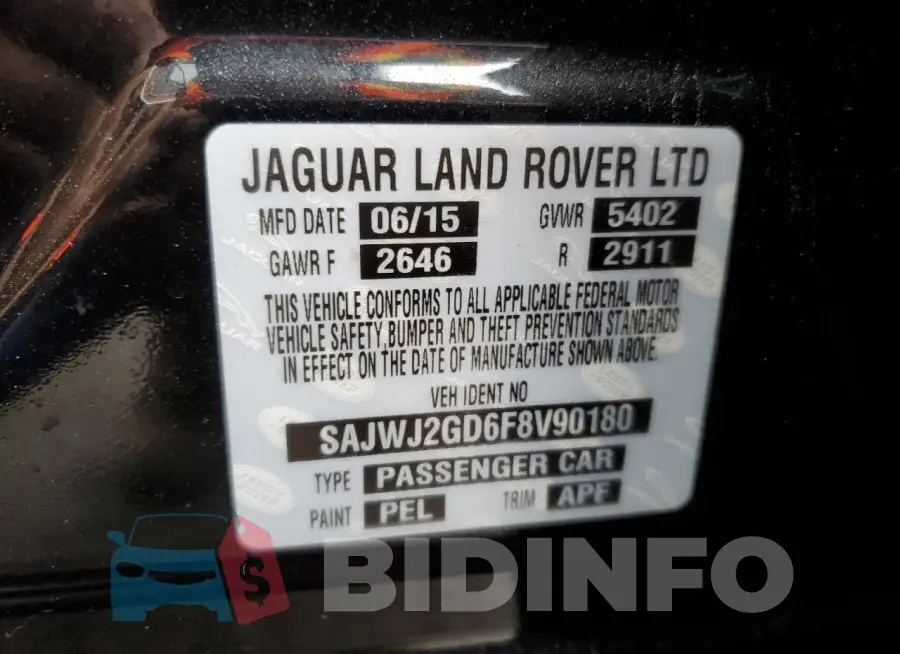 SAJWJ2GD6F8V90180 Photo# 12