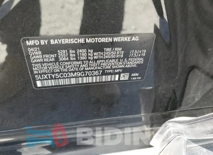 5UXTY5C03M9G70367 Photo# 12