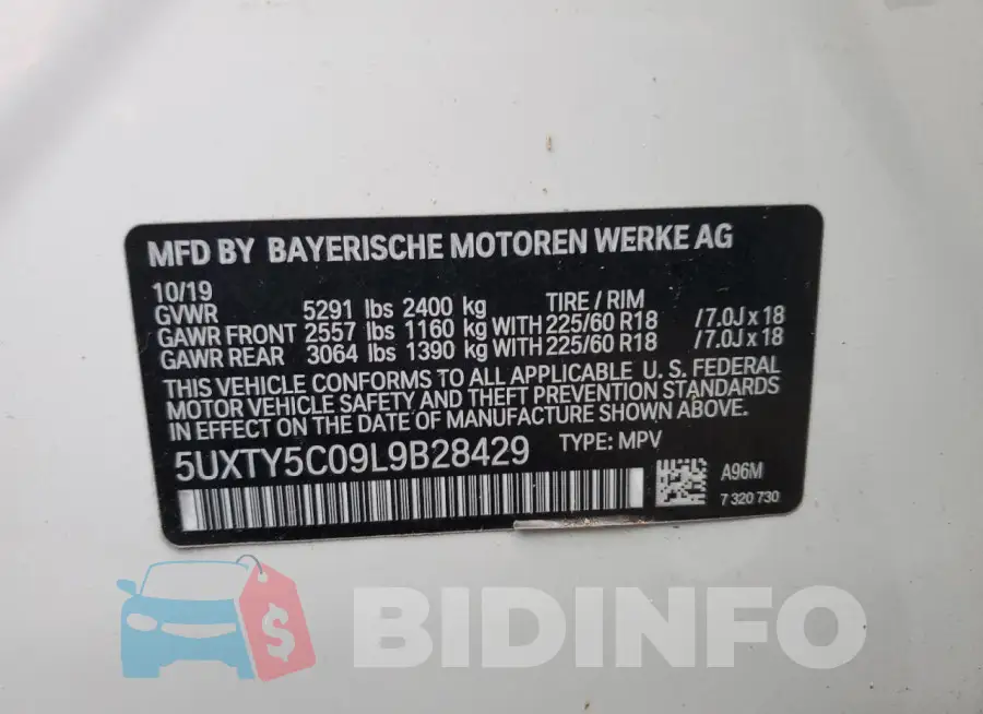 5UXTY5C09L9B28429 Photo# 13