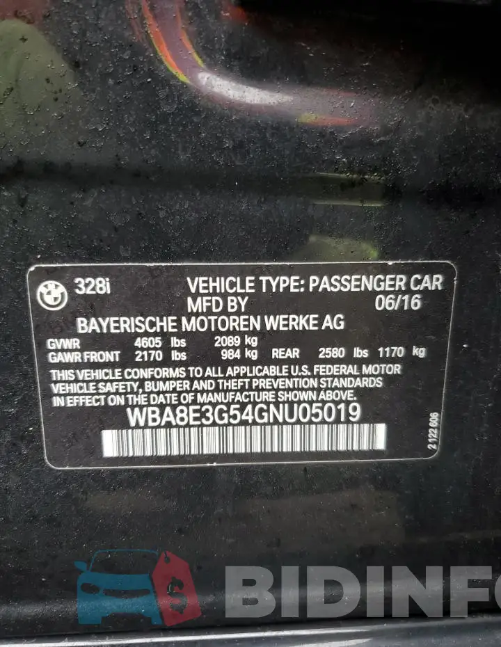 WBA8E3G54GNU05019 Photo# 13