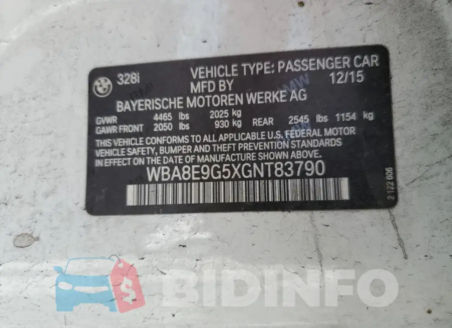 WBA8E9G5XGNT83790 Photo# 12