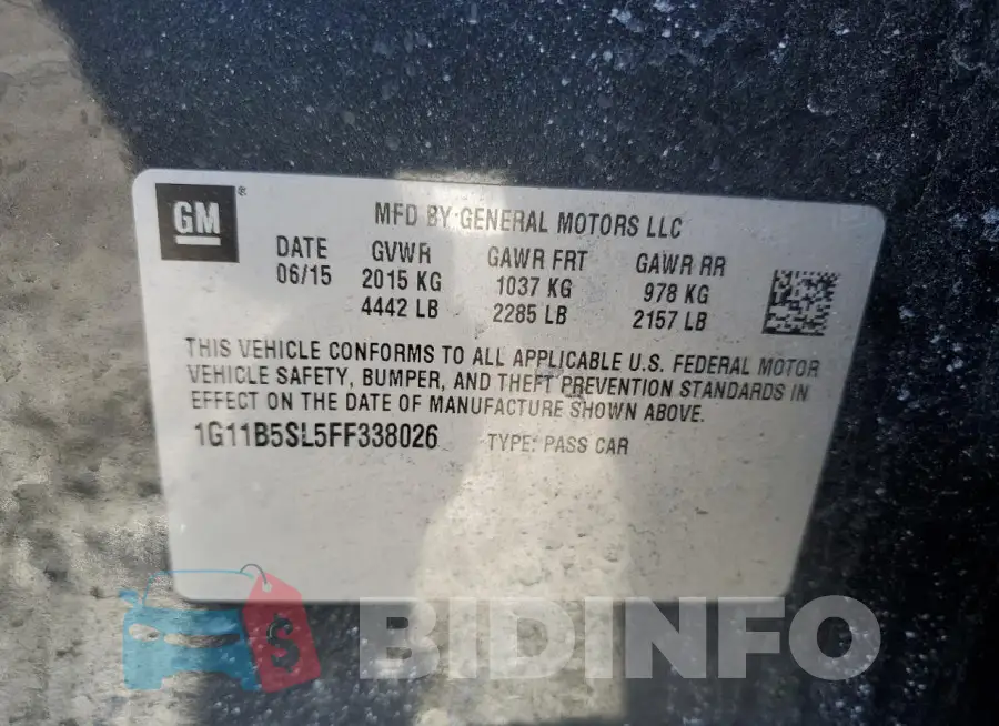 1G11B5SL5FF338026 Photo# 12