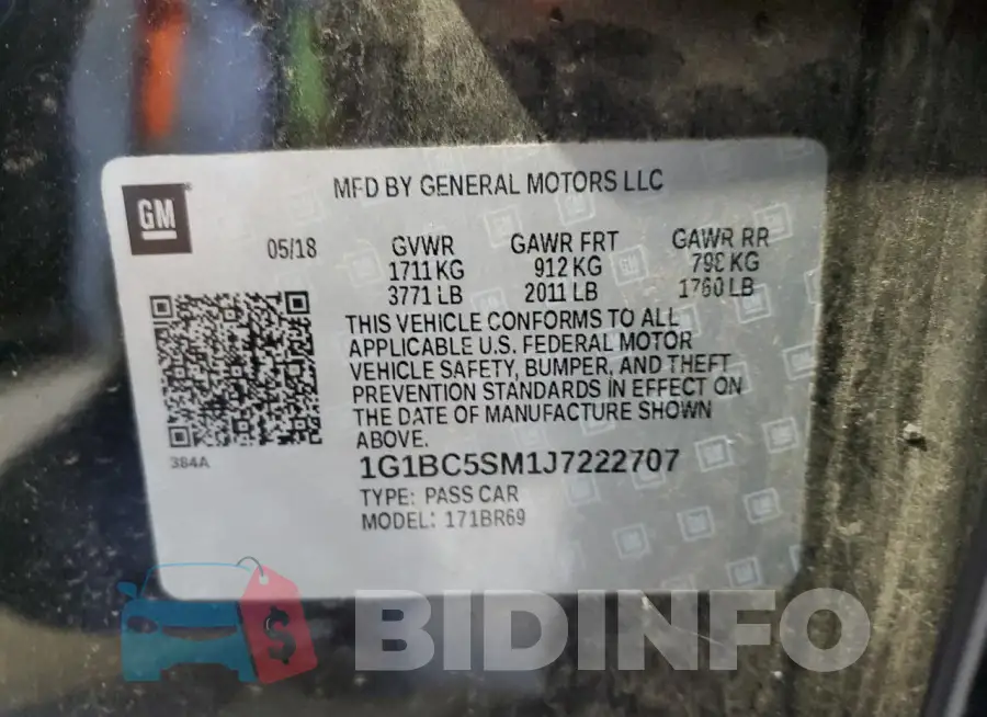 1G1BC5SM1J7222707 Photo# 13