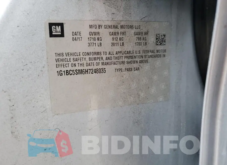 1G1BC5SM6H7248035 Photo# 12
