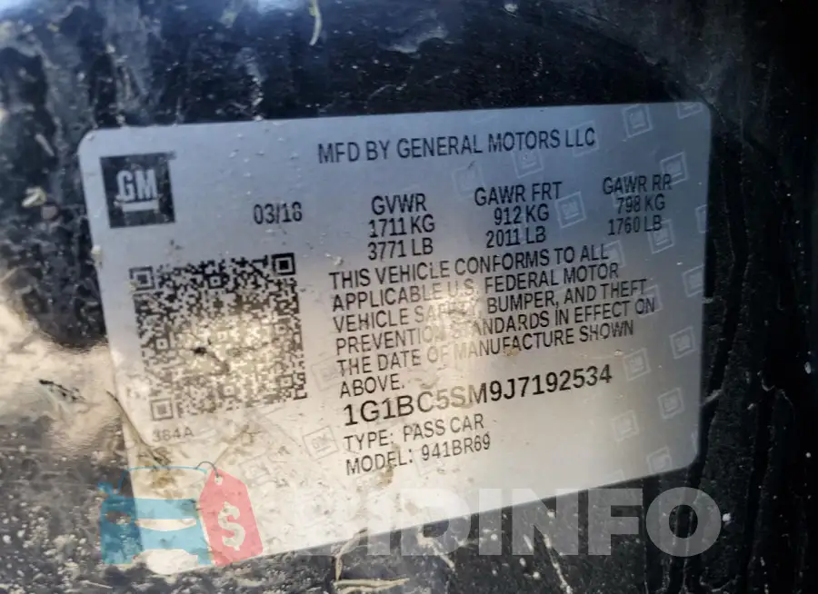1G1BC5SM9J7192534 Photo# 12