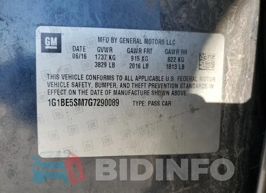 1G1BE5SM7G7290089 Photo# 12