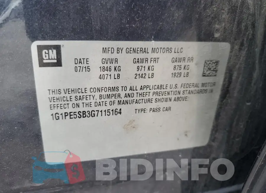 1G1PE5SB3G7115164 Photo# 12