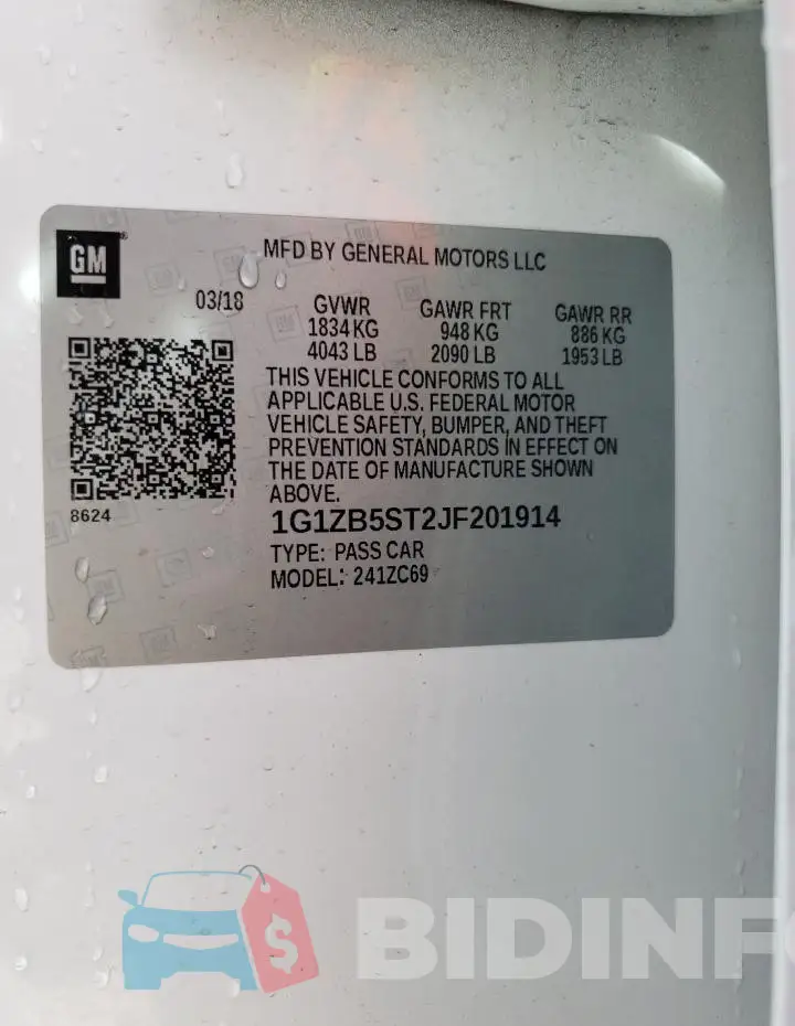 1G1ZB5ST2JF201914 Photo# 12
