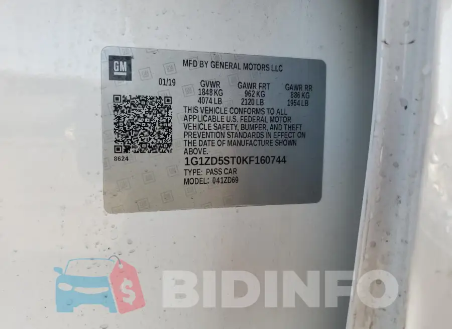 1G1ZD5ST0KF160744 Photo# 12