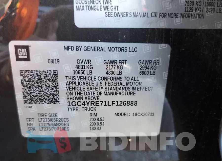 1GC4YRE71LF126888 Photo# 12