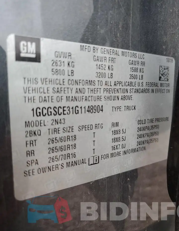 1GCGSCE31G1148904 Photo# 12